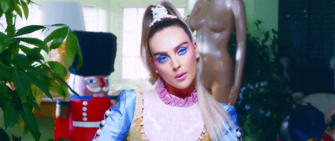 Perrie Edwards Wearing Pony Tail Bounce Back Video GIF