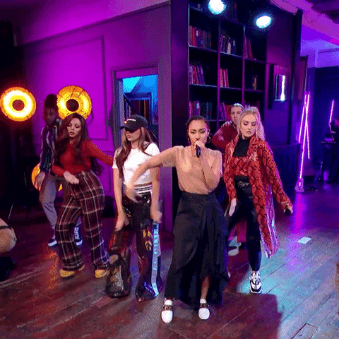 Perrie Pony Tail Dancing With Little Mix Members GIF