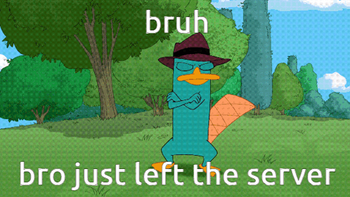 Perry the Platypus Bruh Bro Just Left Server