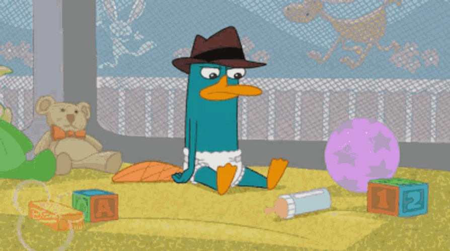 Perry The Platypus Putting Water In Its Underwear GIF