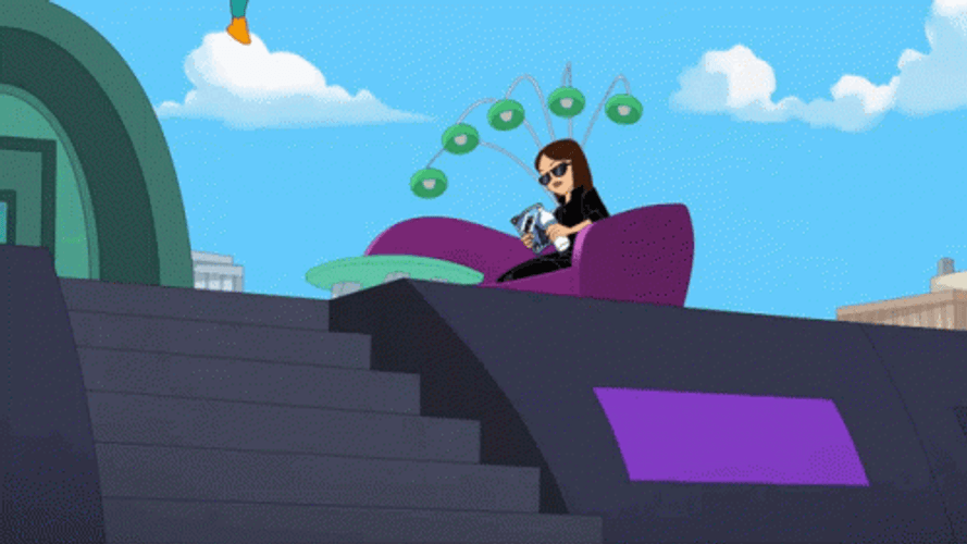 Perry The Platypus Rolling Down The Stairs GIF