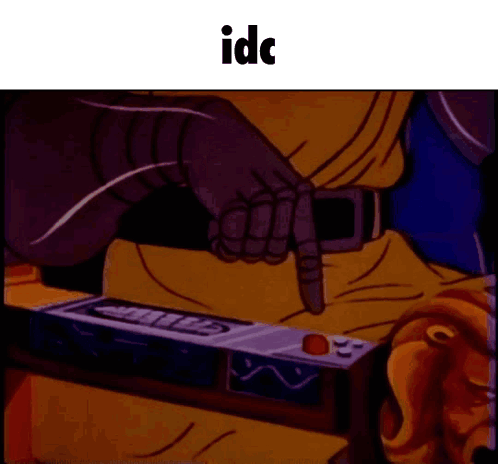 Person Adjusting Belt Saying IDC
