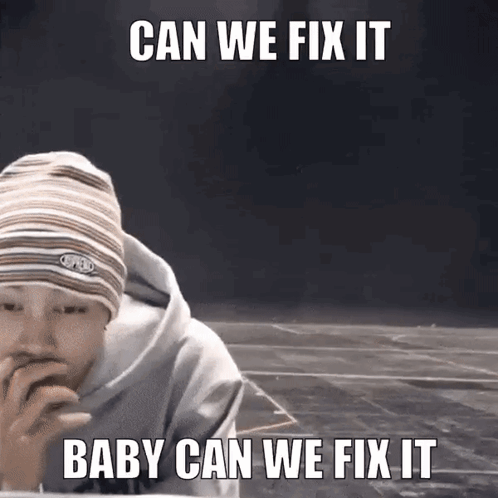 Person Beanie Hoodie Can We Fix It Baby