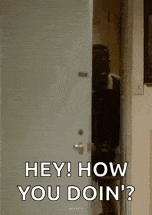 Person Behind Door Saying Hey How You Doin