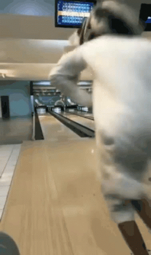 Person Bowling in Alley in Front of Scoreboard