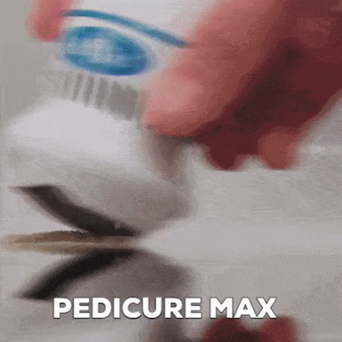 Person Brushing Nails With Toothbrush Pedicure Max