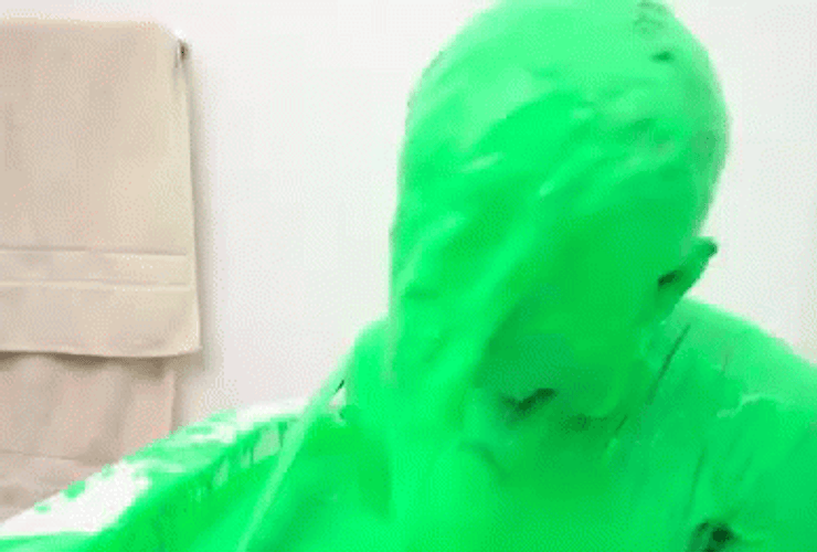 Person Covered In Green Slime GIF