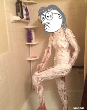 Person Covered in Shaving Cream Saying Sdood