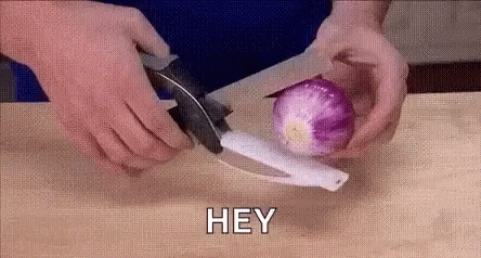 Person Cutting Onion