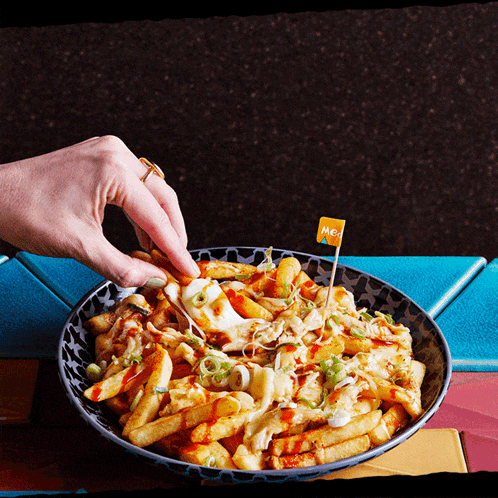 Person Dipping Fries In Bowl With M.O.A. Flag GIF