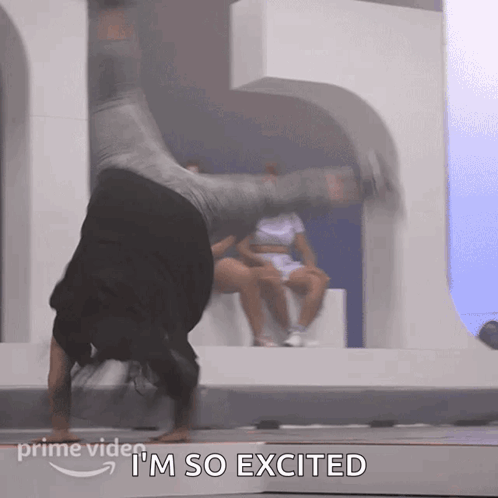 Person Doing Handstand Excited