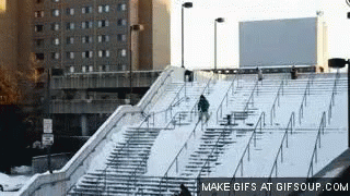 Person Doing Trick on Stairs