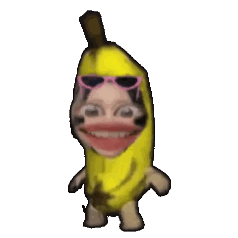 Person Dressed as Banana with Sunglasses