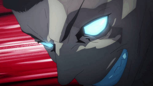 Person Face With Glowing Blue Eyes