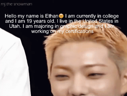 Person Face With Hello My Name Is Ethan