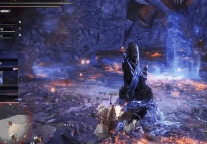 Person Fighting Monster in Cave Video Game