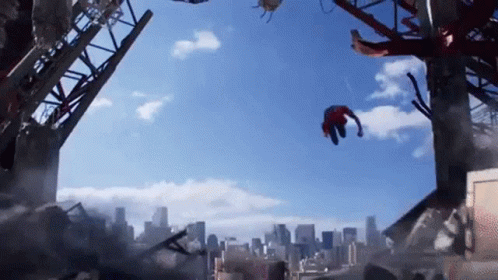 Person Flying Over City Skyline