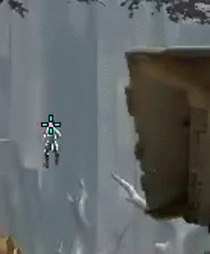 Person Flying With Crosshair in Video Game