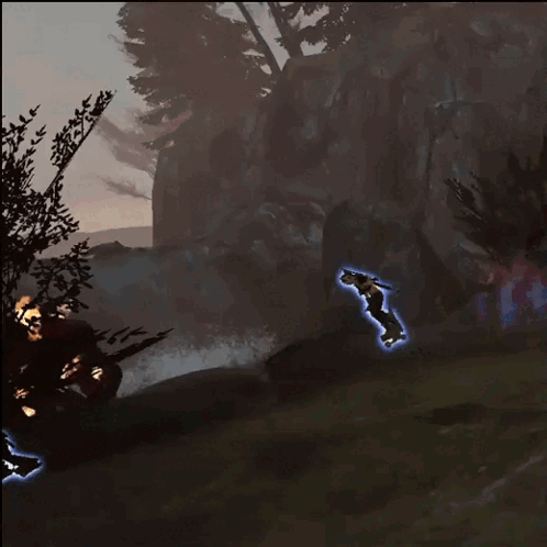 Person Flying With Flames GIF