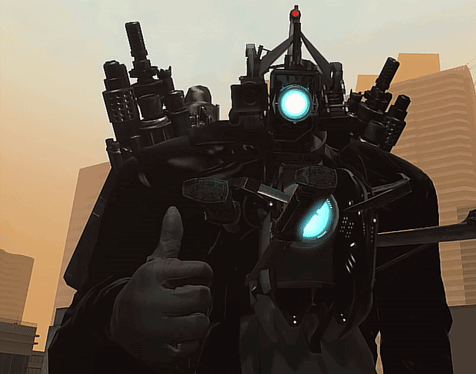 Person Giving Thumbs Up In Front Of Futuristic Robot GIF