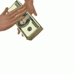 Person Handing Stack of Money