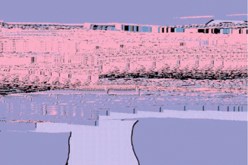 Person Head With Pink and Blue Background