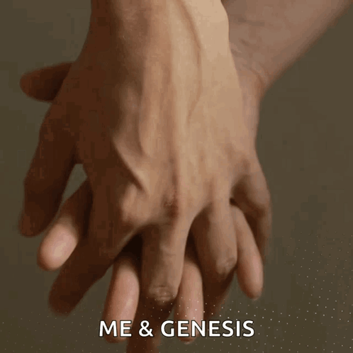 Person Holding Another Person's Hand Saying Me & Genesis
