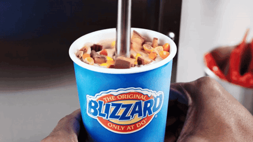 Person Holding Blizzard Cup