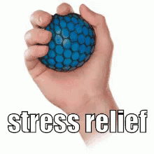 Person Holding Blue Ball Stress Relief GIF