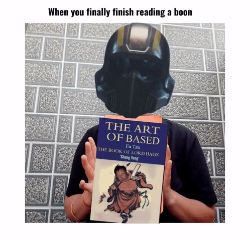 Person Holding Book Saying The Art of Based