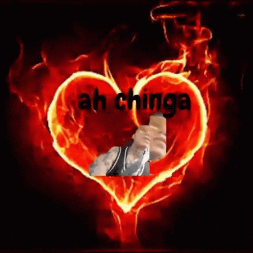 Person Holding Bottle In Front Of Flaming Heart GIF