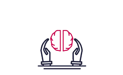 Person Holding Brain With Icons