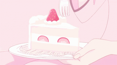Person Holding Cake with Strawberries