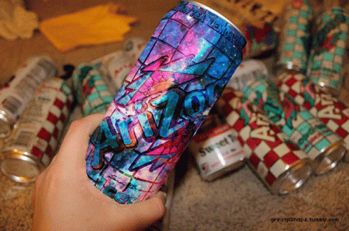 Person Holding Can With A GIF