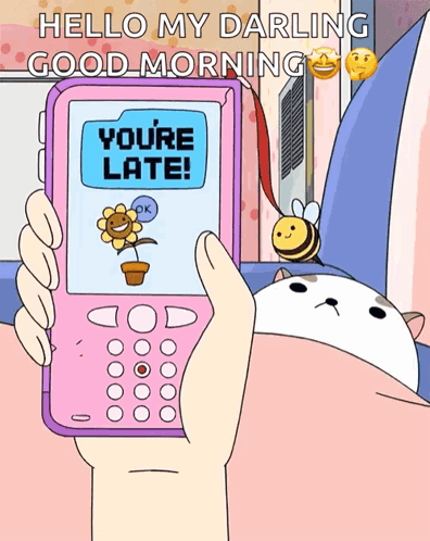 Person Holding Cell Phone Hello My Darling Good Morning