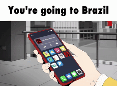 Person Holding Cell Phone Saying You're Going To Brazil GIF
