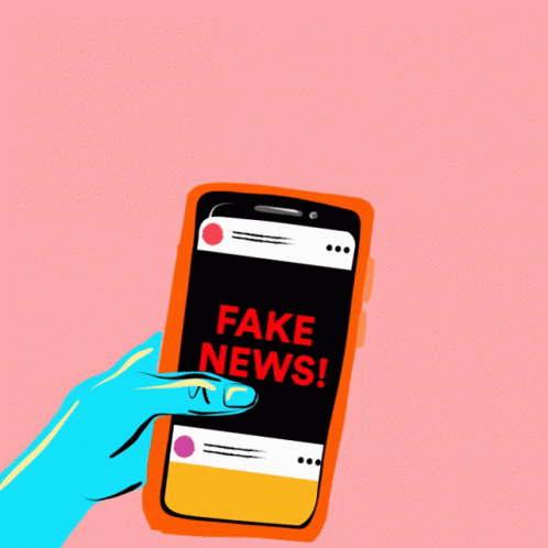 Person Holding Cell Phone With Fake News