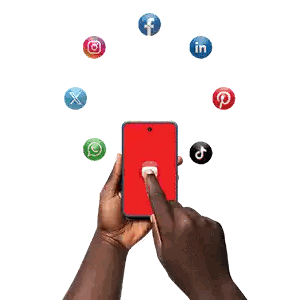 Person Holding Cell Phone With Social Media Icons