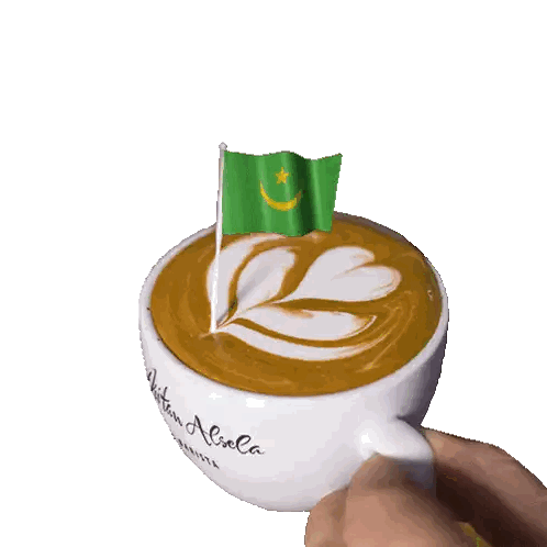 Person Holding Coffee Cup With Flag On Top