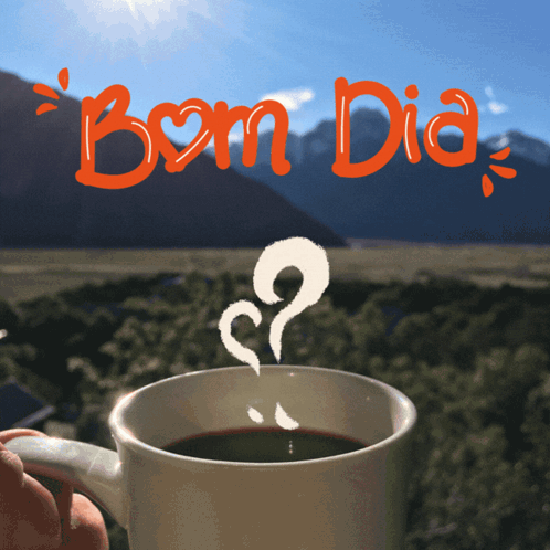 Person Holding Coffee With Bom Dia