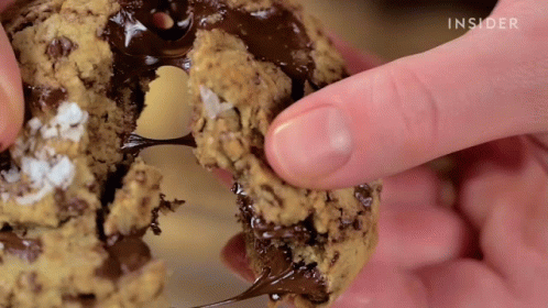 Person Holding Cookie With Insider Written GIF