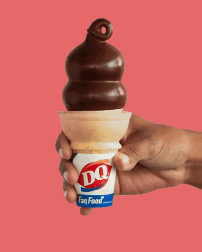 Person Holding Cup Of DQ Ice Cream GIF