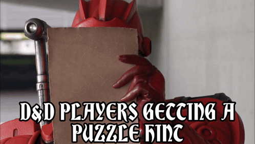Person Holding D & D Players Getting a Puzzle Rinc Sign
