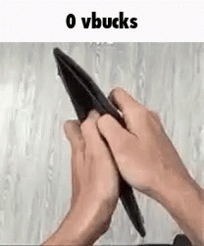 Person Holding Empty Wallet With 0 V-Bucks GIF