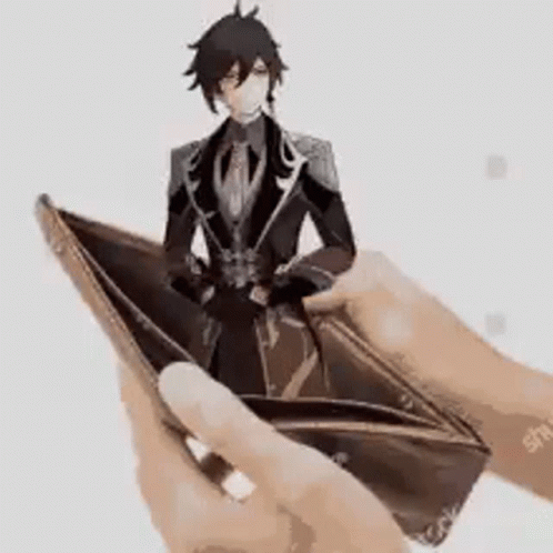 Person Holding Empty Wallet With Suit Man Inside