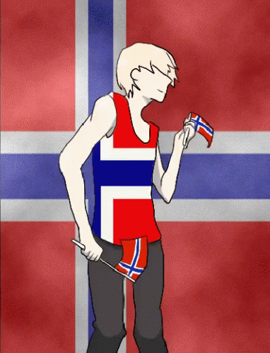 Person Holding Flag In Front Of Flag GIF