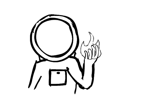 Person Holding Flame Drawing