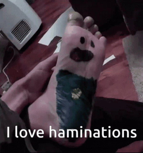 Person Holding Foot With Face I Love Humiliations
