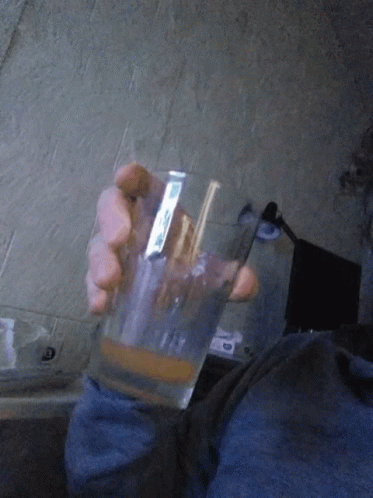 Person Holding Glass Sticker Saying I'm