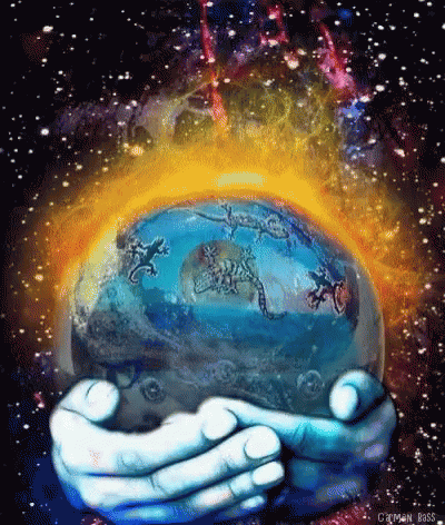 Person Holding Globe With Galaxy Background